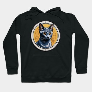 Russian Blue Embroidered Patch Hoodie